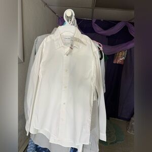 Calvin Klein Boys’ White Dress Shirt - Classic Button-Up